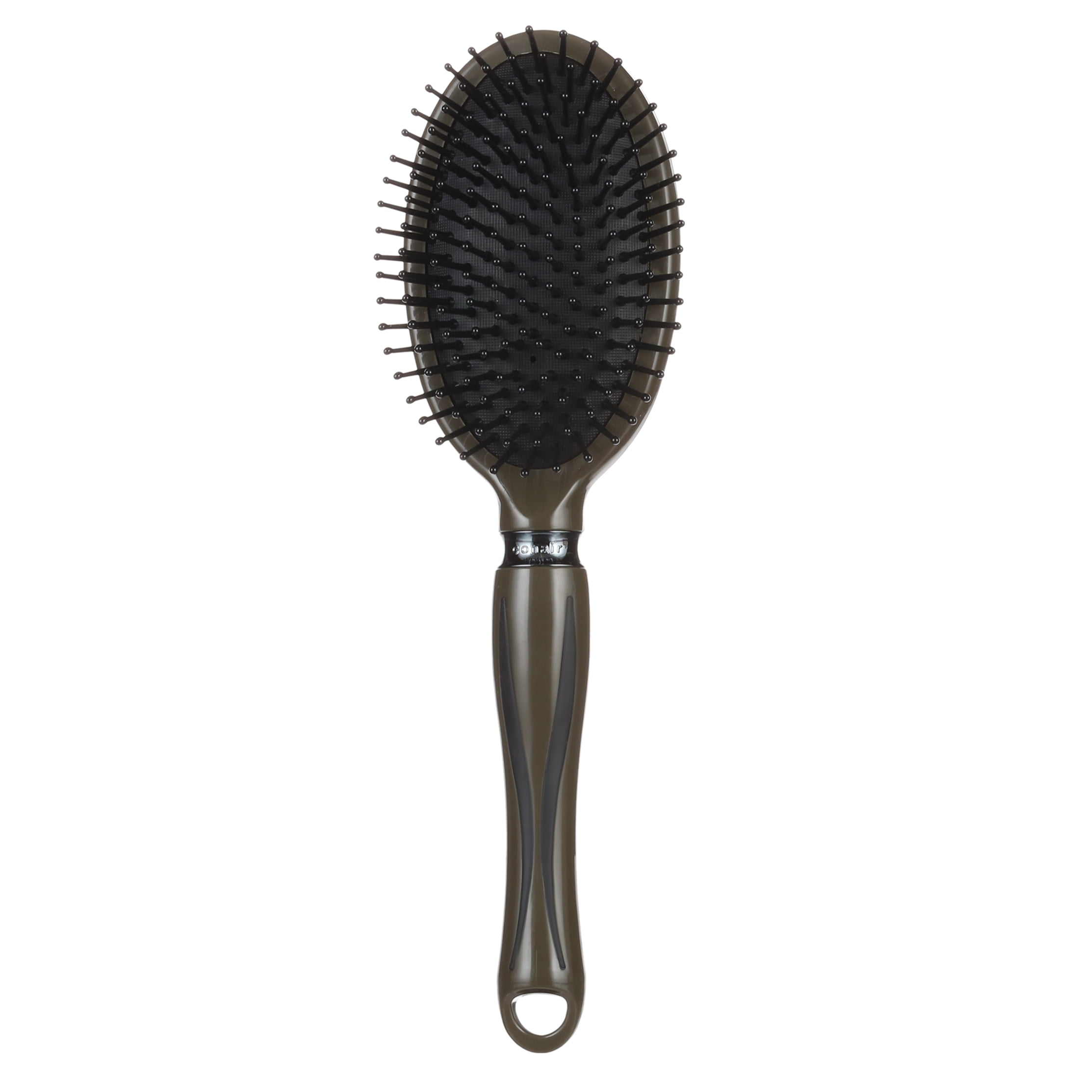 Conair Wild Primrose Professional Nylon Bristle 10.5' Oval Detangling Cushion Hair Brush, Green