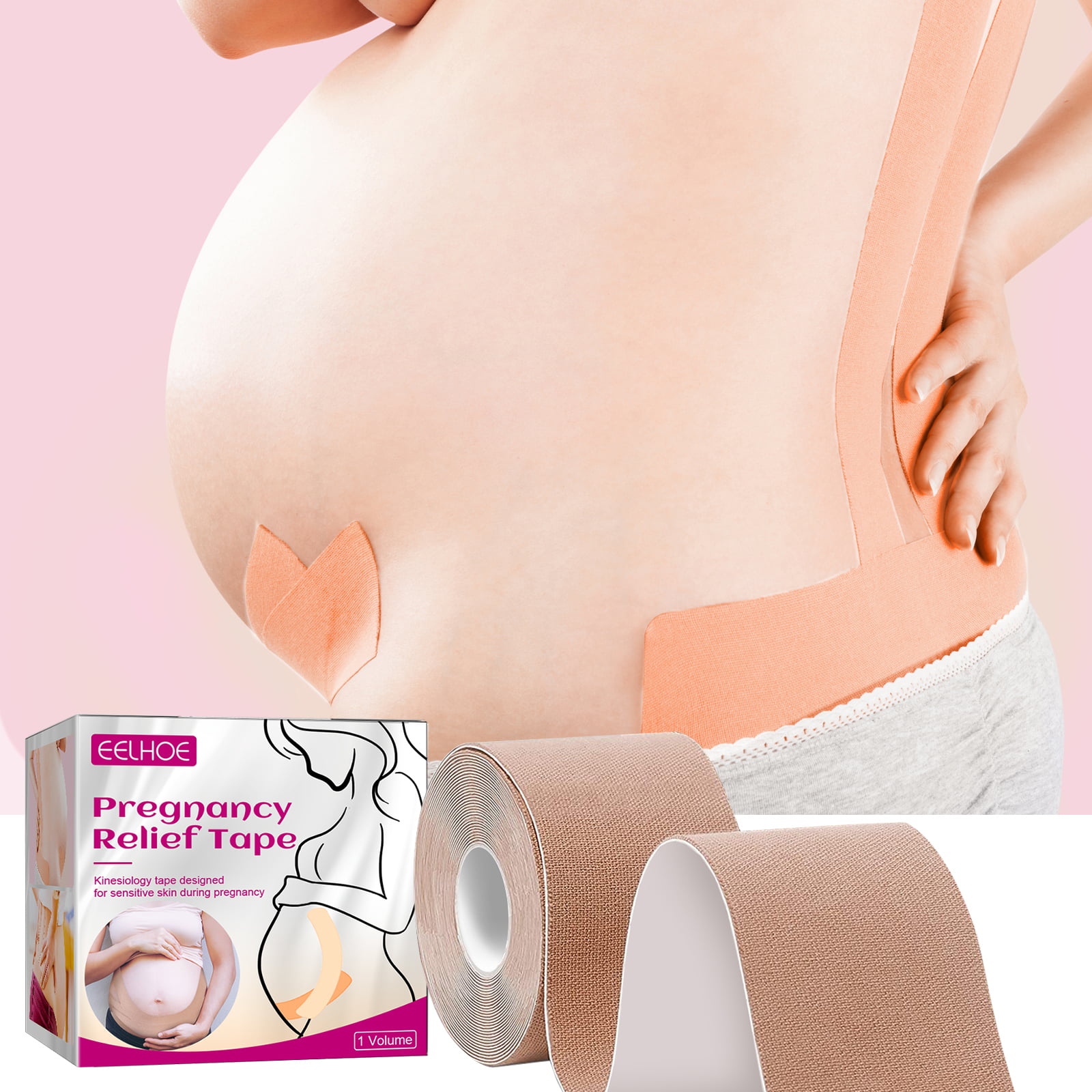 Kinesiology Taping (KT) for Pregnancy #2: Belly Band with 2 Strips 
