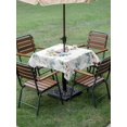 thumbnail image 3 of Easter Bunny Outdoor Tablecloth - 54x54 Inch Square Dining Table Cover, Green Eucalyptus Leaves Spring Flowers Country Waterproof Outdoor Table Cloth with Umbrella Hole & Zipper for Picnic/Patio, 3 of 7