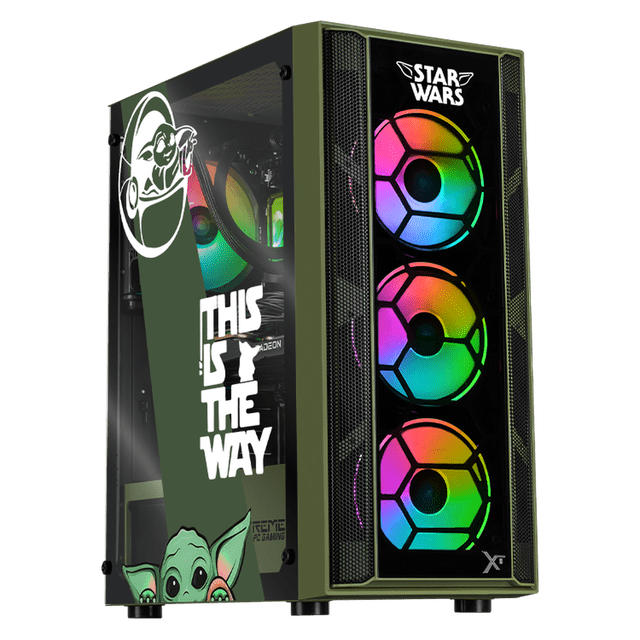 Xtreme PC Gaming AMD Radeon RX 7600 Ryzen 7 5700 32GB SSD 1TB Sistema Liquido WIFI Grogu Comic