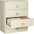 thumbnail image 3 of Phoenix Safe Lateral 44 inch 4-Drawer Fireproof File Cabinet with Key Lock, Water Seal, Putty, LAT4W44P, 3 of 5