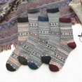 thumbnail image 2 of Men Socks/women Socks,5 Pairs Lady Socks Thermal Knit Warm Casual Wool Crew Winter Socks For Men Women,Gg, 2 of 3