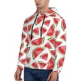 thumbnail image 3 of Lsque Hand Drawn Watermelon Pattern Casual Men's Hoodie,Hooded Sweatshirt with Kangaroo Pocket,Pullover Hoodie-4X-Large, 3 of 7