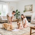 thumbnail image 4 of General Washable Oriental Area Rug - 9x12 Rugs for Living Room Soft Carpet for Bedroom Waterproof Floral Distressed Indoor Stain Resistant Non-Shedding Floor Carpets (Beige Brown, 9x12), 4 of 13