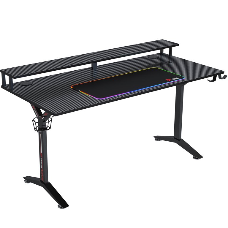 SEVEN WARRIOR Gaming Desk 60INCH with Power Outlet & Monitor Stand