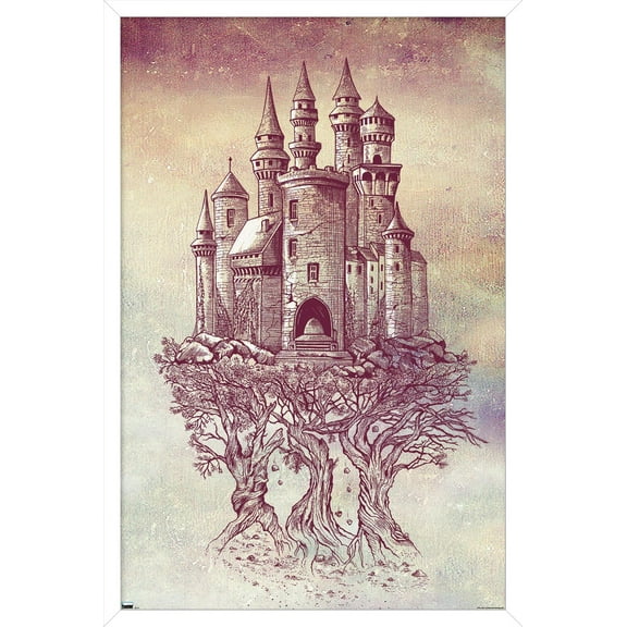 Rachel Caldwell - Castle in Trees Wall Poster, 14.725" x 22.375" Framed