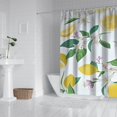 thumbnail image 2 of Yellow Lemon Summer Floral Shower Curtain 72x72, Quick-Dry Polyester for Bathroom, Retro Cute Fruit Pattern with Hooks, I Love Lemons Theme, 2 of 5