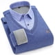 thumbnail image 2 of Suéter de cuello de camisa de manga larga de dos piezas falso acolchado de terciopelo para hombre, suéter casual cálido, otoño e invierno, 2 of 5