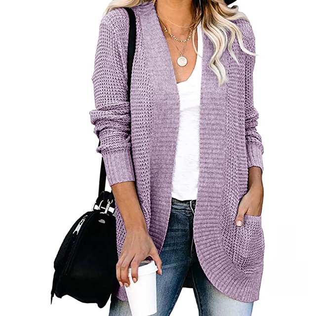 DPTALR Cardigan Long en Tricot avec Poches et Manches Longues pour Femmes