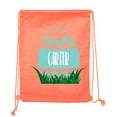 thumbnail image 2 of Personalized Easter Basket Bags, Cotton Drawstring Backpacks Custom Easter Bags - Zig Zag Egg, 2 of 2