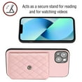 thumbnail image 2 of Allytech iPhone 14 Wallet Case with Hand Wrist, PU Leather RFID Blocking Cards Slots Shockproof Stand Feature Bumper Magnetic Closure Slim Shell Phone Case for Apple iPhone 14, Pink, 2 of 7