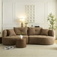 thumbnail image 2 of Modular Sectional Sofa Couches, 4 Seat Modular Sofa Cloud Couch, Deep Seat Sofa Couch Upholstered Lounge Chaise for Living Room Bedroom Apartment, Camel, 2 of 7
