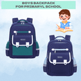 thumbnail image 2 of Kids School Backpack for Boys Preschool Elementary School Bag Multifunctional Cute Large Capacity Bookbag Travel Back Pack - Blue, 2 of 8