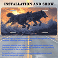 thumbnail image 3 of 1 Pcs 2D Flat License Plate Covers & Frames, Two Wolves Running For Decorative Front, Waterproof For Decoration Aluminum License Plate Covers & Frames Cover For Men Women, 12" X 6", 3 of 7