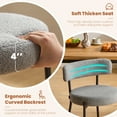 thumbnail image 6 of Furniliving Modern Dining Chairs Set of 2, Upholstered Dining Room Chairs with Black Metal Legs, Curved Backrest, Round Thicken Kitchen Chairs for Dining Room, Island, Faux-Teddy, Gray, 6 of 11