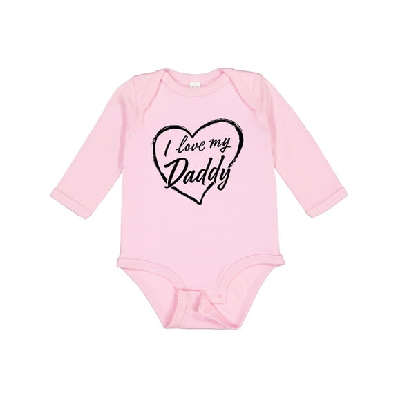 Inktastic I Love My Daddy in Black Chalk Heart Boys or Girls Long Sleeve Baby Bodysuit