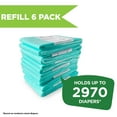 thumbnail image 5 of Pail Buddies Diaper Pail Refills for Dekor Classic, 6-Pack Refill Bags, Holds Up to 2,970 Diapers, Strong Disposable Liners with Odor Control, Baby Powder Scent, 5 of 9