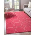 thumbnail image 1 of Unique Loom 3146708 6 x 9 ft. Geometric Trellis Frieze Rectangular Rug, Pink, 1 of 5