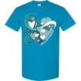thumbnail image 3 of Inktastic Cervical Cancer Awareness Teal and White Ribbon Around Heart T-Shirt, 3 of 5