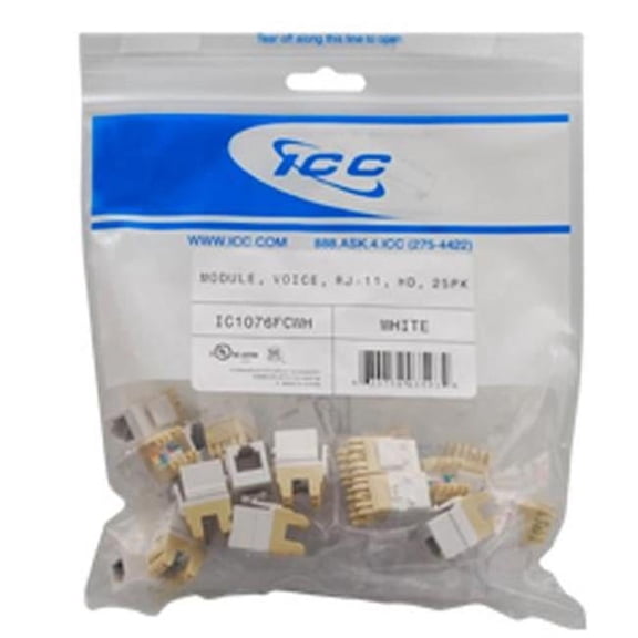 Module Voice RJ-11 HD 25pk Wh - White