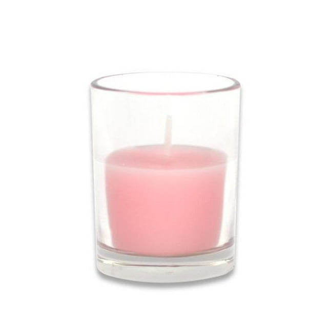 Jeco CVZ-022-8 Bougies Chauffe-Plat Rondes en Verre, Rose Pâle - 96 Pcs