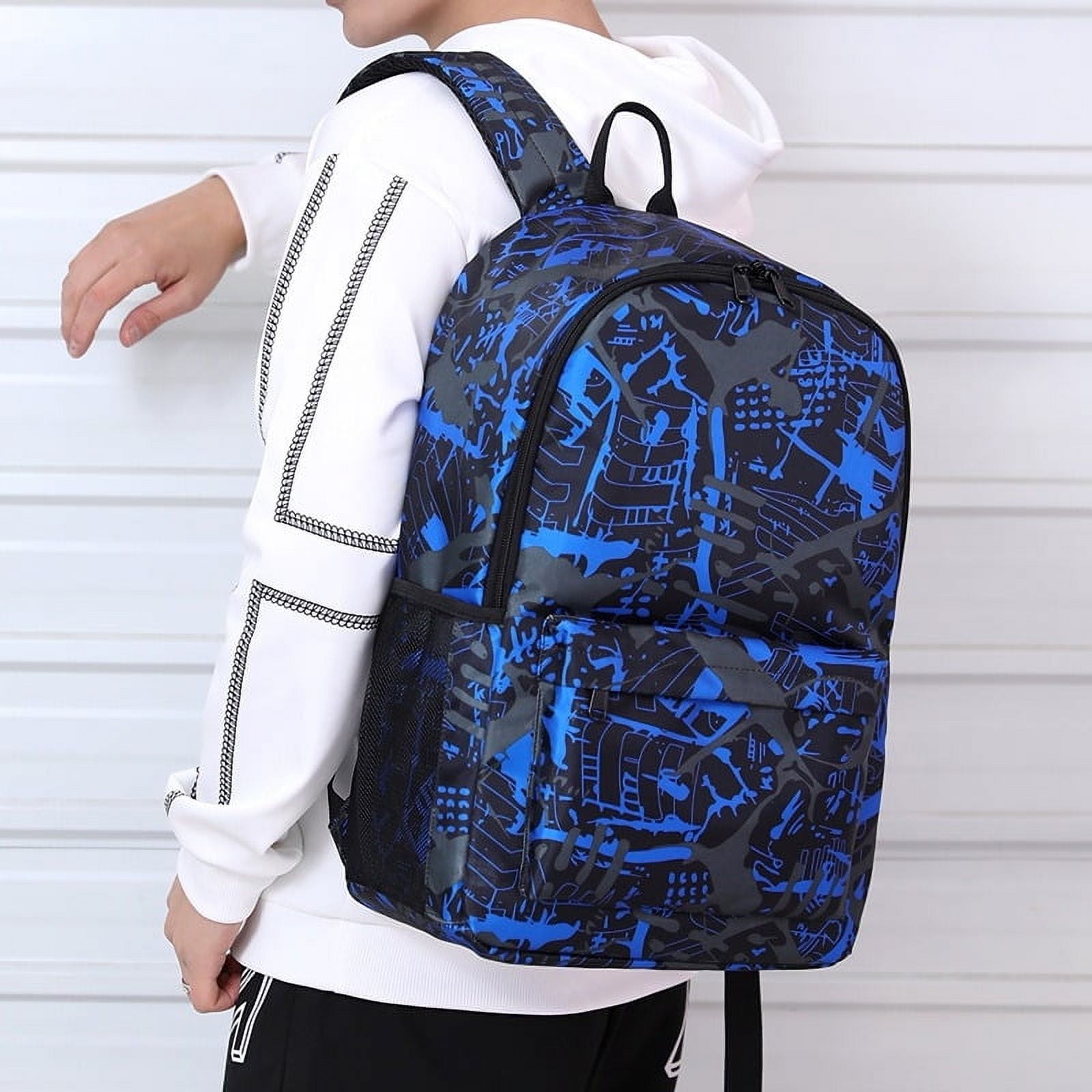 Preston Playz Camo Pattern School Backpack for High School Students, Cute Cool Anime Gaming Laptop Daypack, Lightweight Travel Bag with Large Capacity