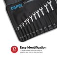 thumbnail image 4 of Funda enrollable Capri Tools SAE con 17 bolsillos, color negro, 4 of 6