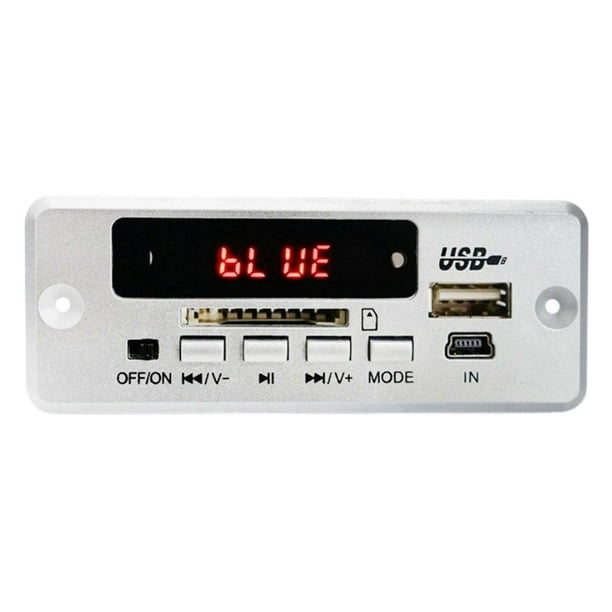 Módulo de tarjeta decodificadora MP3 86BT 5.0 Ape con ranura para tarjeta USB y control remoto inalámbrico Plata