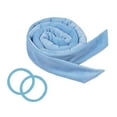 thumbnail image 4 of 2Pcs Heatless Curling Rod Headband with Scrunchies Blue and Coffee jinwen varilla rizadora sin calor, 4 of 8