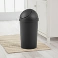 thumbnail image 4 of Sterilite SwingTop Wastebasket, 3 Gal Round Trash Can w/Lid, 6 Pack, Black, 4 of 9