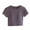 Gray, variant on ZQUUVOU Women's Cotton Crop T-Shirt Solid Color Short Sleeve Crew-Neck Crop Blouses White (S)