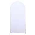 thumbnail image 2 of BalsaCircle 7 ft White Fitted Matte Spandex Round Top Wedding Arch Backdrop Stand Cover Party Events Decorations, 2 of 8