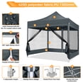 thumbnail image 3 of COBIZI 10X10 Heavy Duty Pop up Canopy with Mosquito Net,Instant Outdoor Shelter Large Canopy Tent for Outside,Gazebo with Mesh Sidewalls for Party,Backyard,Camping,Gray, 3 of 11