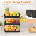 thumbnail image 3 of Lifewit Fruit Basket for Kitchen Counter, 3 Tier Fruit Bowl with Banana Hanger, Vegetable Storage Stand Holder Organizer for Bread Snack Produce, Black, 3 of 8