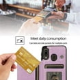 thumbnail image 3 of Design for Samsung Galaxy A20/A30/M10S Case with Tempered Glass Screen Protector Credit Card Holder Slot, PU Leather Wallet Phone Cases Kickstand Protective Cover for Glaxay A 20 30 Women Purple, 3 of 12