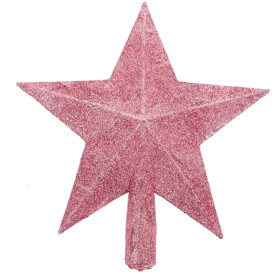 ELAYARD 20cm Pink Glitter Sparkle Star Christmas Tree Topper Ornament for Holiday Home Decor 1PC