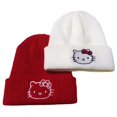 thumbnail image 3 of Gorro de punto de Hello Kitty Sanrio para mujer, gorro de lana cálido para adultos, Cinnamoroll, My melody, regalos de cumpleaños, Invierno, 3 of 4
