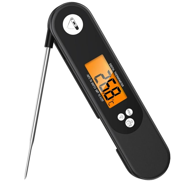Meat Thermometers, High Precision Digital Food Thermometer, Backlight LCD Screen Cooking Thermometer, Instant Read Foldable Kitchen Thermometer with °F/°C, Memory Function, for Milk, BBQ, Water