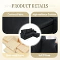 thumbnail image 3 of MOONMISS Corduroy Upholstered L-shaped Pull-Out Storage Sectional Sofa with Storage Ottoman,USB Charging,Cup Holder-Black, 3 of 8