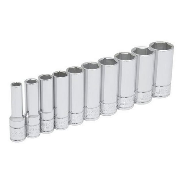 Juego de 10 dados largos en pulgadas 3/8 6 puntas Urrea 52111