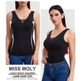 thumbnail image 4 of Women's Seamless Camisole Tank Top Wide Strap Vest Tummy Control Waist Undershirt Elastic S To 2X, 4 of 5