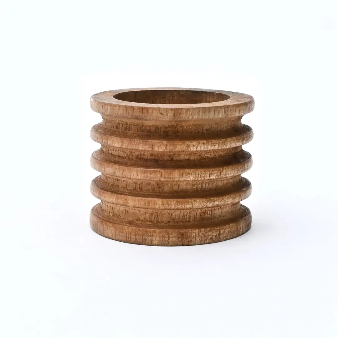 Set of 4 Wooden Napkin Rings for Dining