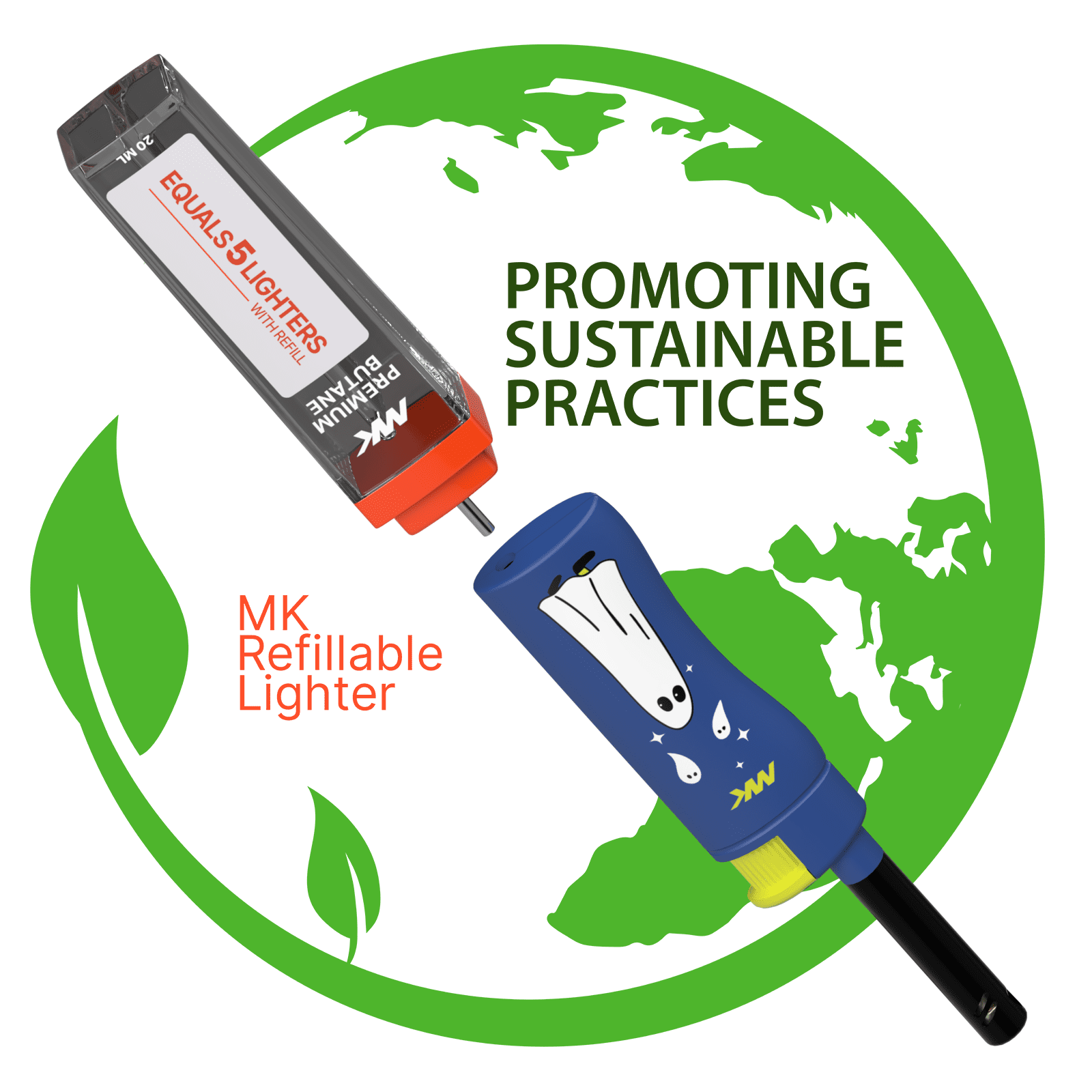 M-K Mini Refillable Gas Torch – Ergonomic Butane Jet Flame Lighter