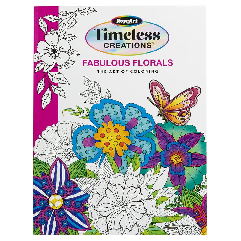 Cra-Z-Art Timeless Creations Adult Coloring Book, Fabulous Florals