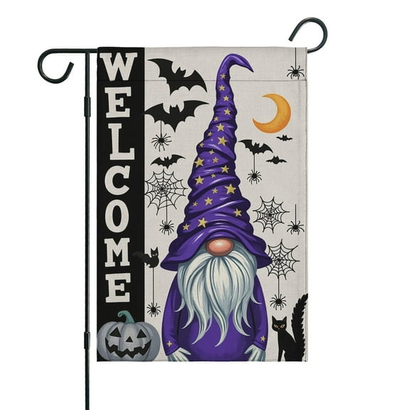 Halloween Garden Flag Devil and Witch Vertical Double Sided Flags for Holiday Farmhouse Patio Yard Outdoor Party Decor Decorations Gifts - 12.5 x 18 Inch