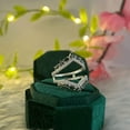 thumbnail image 4 of Black and White Diamond Engagement Ring Guard in 925 Sterling Silver- Mothers Day Special, 4 of 7