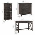 thumbnail image 4 of Bush Furniture Key West 48W Writing Desk with 2 Drawer Lateral File Cabinet and 5 Shelf Bookcase, Dark Gray Hickory, 4 of 7