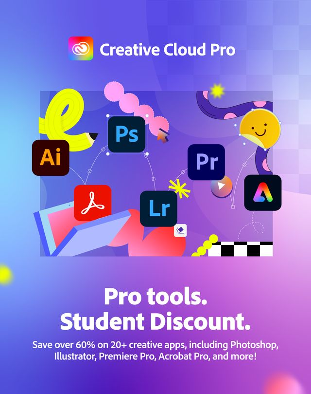 Adobe Creative Cloud Pro Student and Teacher Edition for Windows/Mac, 1-Year [Digital Download]