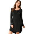 thumbnail image 1 of INSPIRE CHIC Pyjama pour Femme Col Rond Manches Longues Vêtement de Nuit Doux Robe de Détente pour Femme, 1 of 6