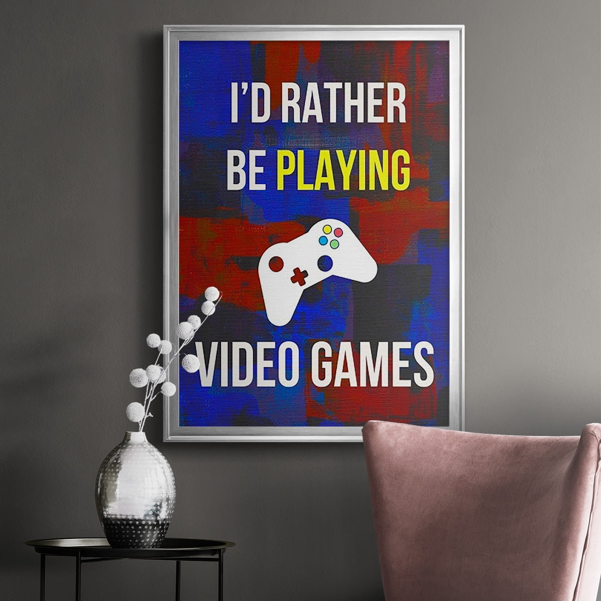 Gamer at Play III Premium Framed Print, in Gold, Black, or Silver - Ready to Hang